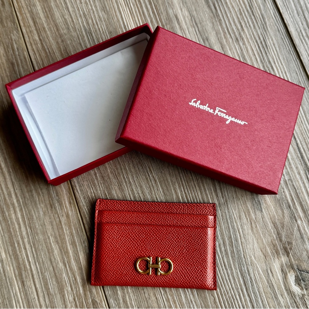 Authentic Salvatore Ferragamo Gancini Card Holder | Excellent Condition